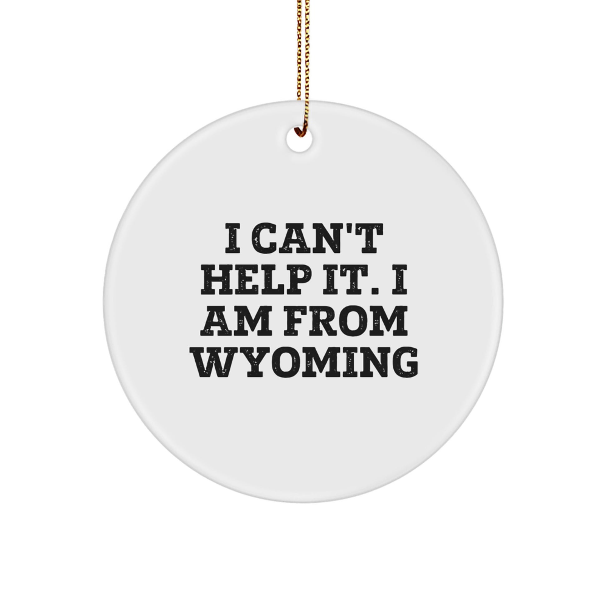 Wyoming Circle Ornament Funny Quote Gifts from Friends and Family for Christmas Unique Wyoming Decorations - Image 1