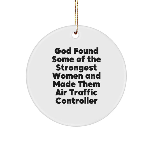 Funny Air Traffic Controller Gifts from Men to Women - Circle Ornament for Christmas Unique Air Traffic Controller - Image 1