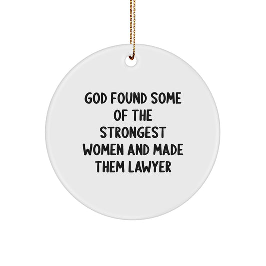 Funny Lawyer Gifts from Women for Lawyers Christmas Unique Circle Ornament Quotes - Image 1