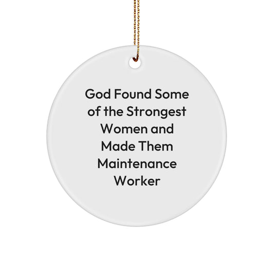Funny Maintenance Worker Gifts from Men, Unique Circle Ornament for Maintenance Worker Women Friends Coworkers Family Christmas Decorations - Image 1