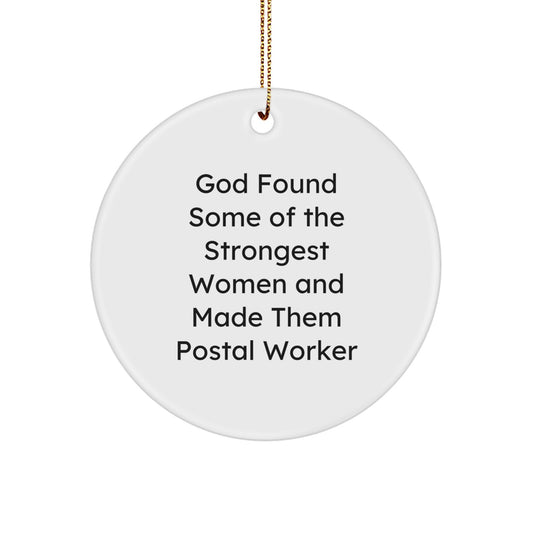 Funny Postal Worker Christmas Circle Ornaments Gifts from Men to Family Members - Image 1
