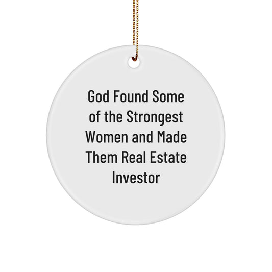Funny Real Estate Investor Gifts from Men for Women - Circle Ornament for Strong Women Made Real Estate Investor - Unique Christmas Unique Gifts for Real Estate Investor Friends - Image 1