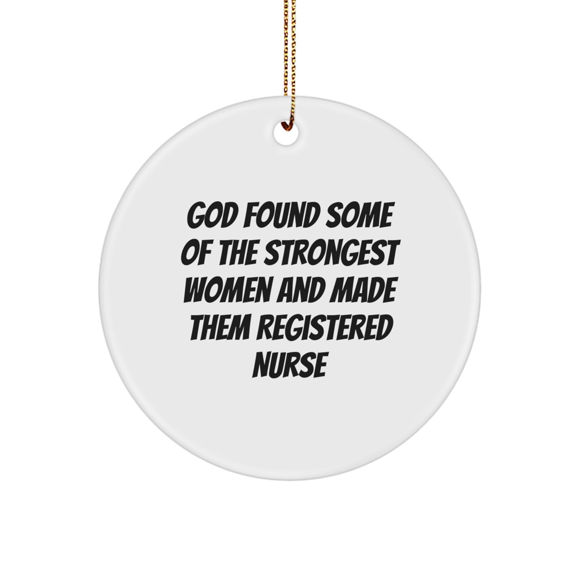 Funny Registered Nurse Christmas Unique Gifts for Her, Unique Circle Ornament from Family, Inspirational RN Present - Image 1