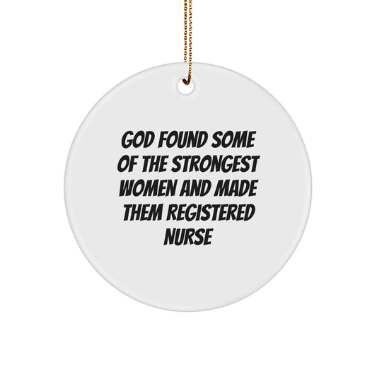 Funny Registered Nurse Christmas Unique Gifts for Her, Unique Circle Ornament from Family, Inspirational RN Present - Image 1