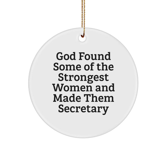 Funny Secretary Circle Ornament Gifts from Men for Women Friends Coworkers Family - Inspirational Quote Christmas Unique Presents - Image 1
