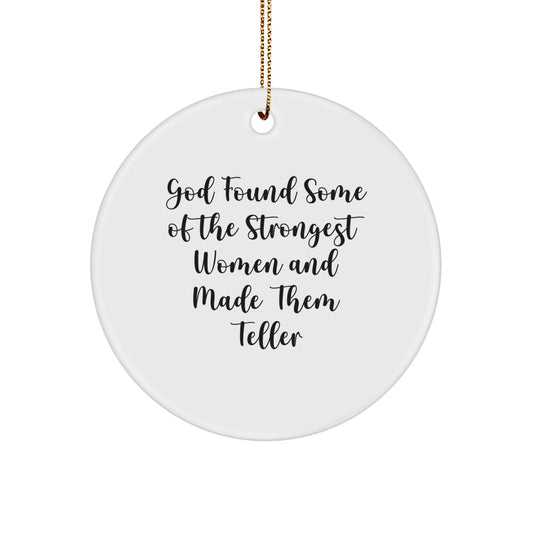 Funny Teller Circle Ornament Gifts from Men Women Friends Family for Teller Enthusiasts, Inspirational Teller Quotes, Christmas Tree Decorations, Circle Shaped MDF with High-Gloss Finish - Image 1