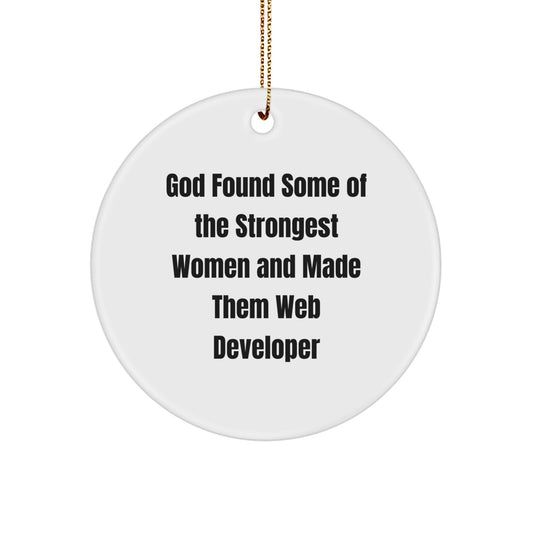 Funny Web Developer Gifts from Friends, Inspirational Circle Ornament, Christmas Unique Gifts for Men, Women, Family - Image 1