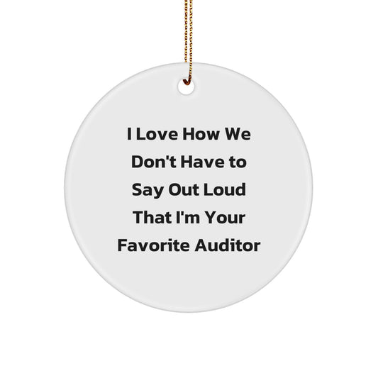 Funny Auditor Gifts from Friends for Men and Women - Christmas Unique Ornaments for Auditor Fans, Circle Shaped Auditor Ornament - Image 1