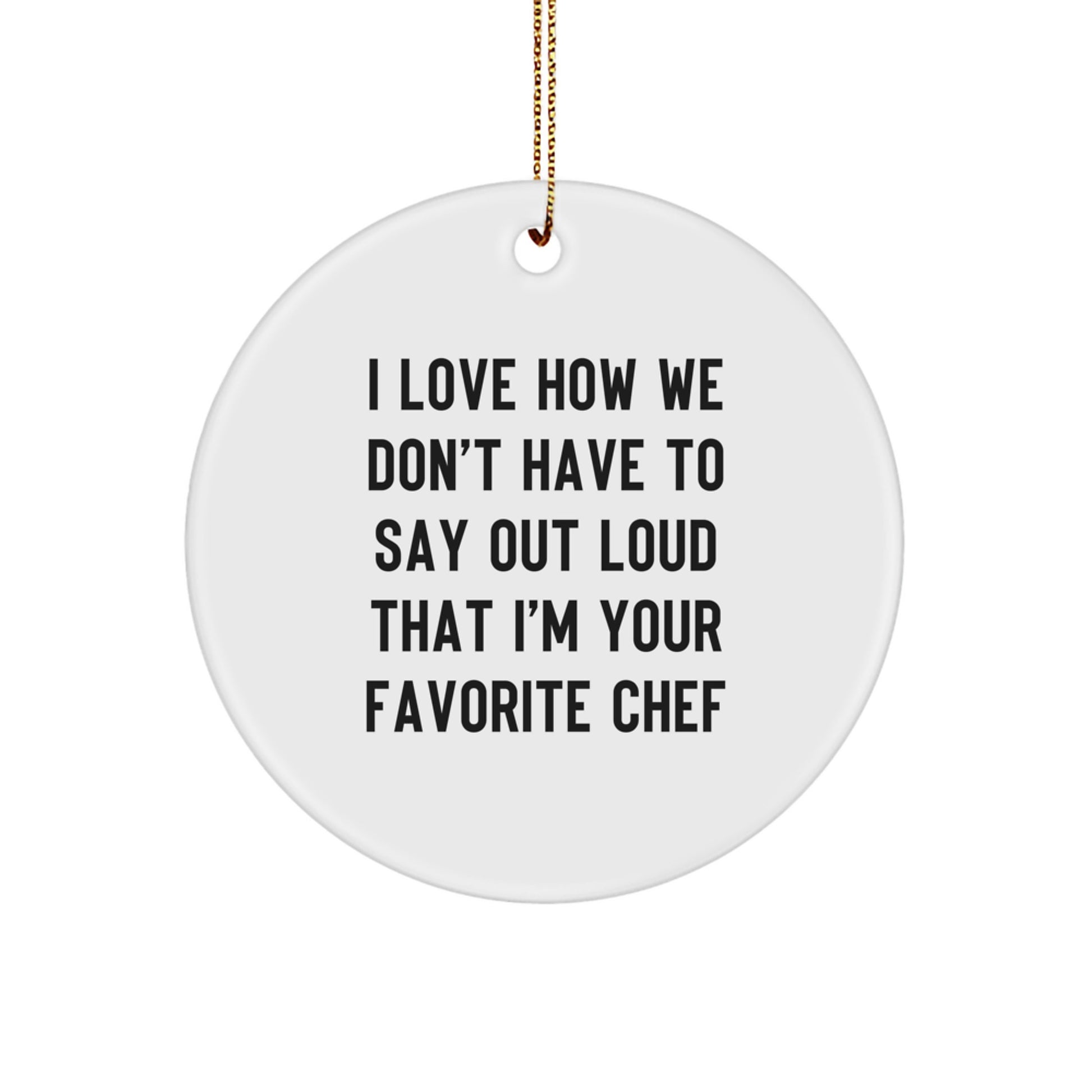 Funny Chef Christmas Circle Ornaments Gifts from Men to Favorite Chefs - Image 1