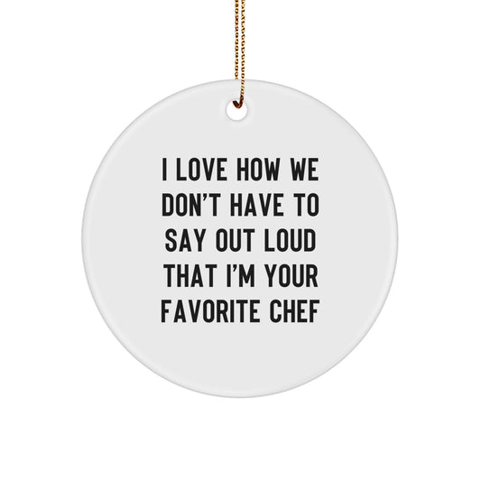 Funny Chef Christmas Circle Ornaments Gifts from Men to Favorite Chefs - Image 1