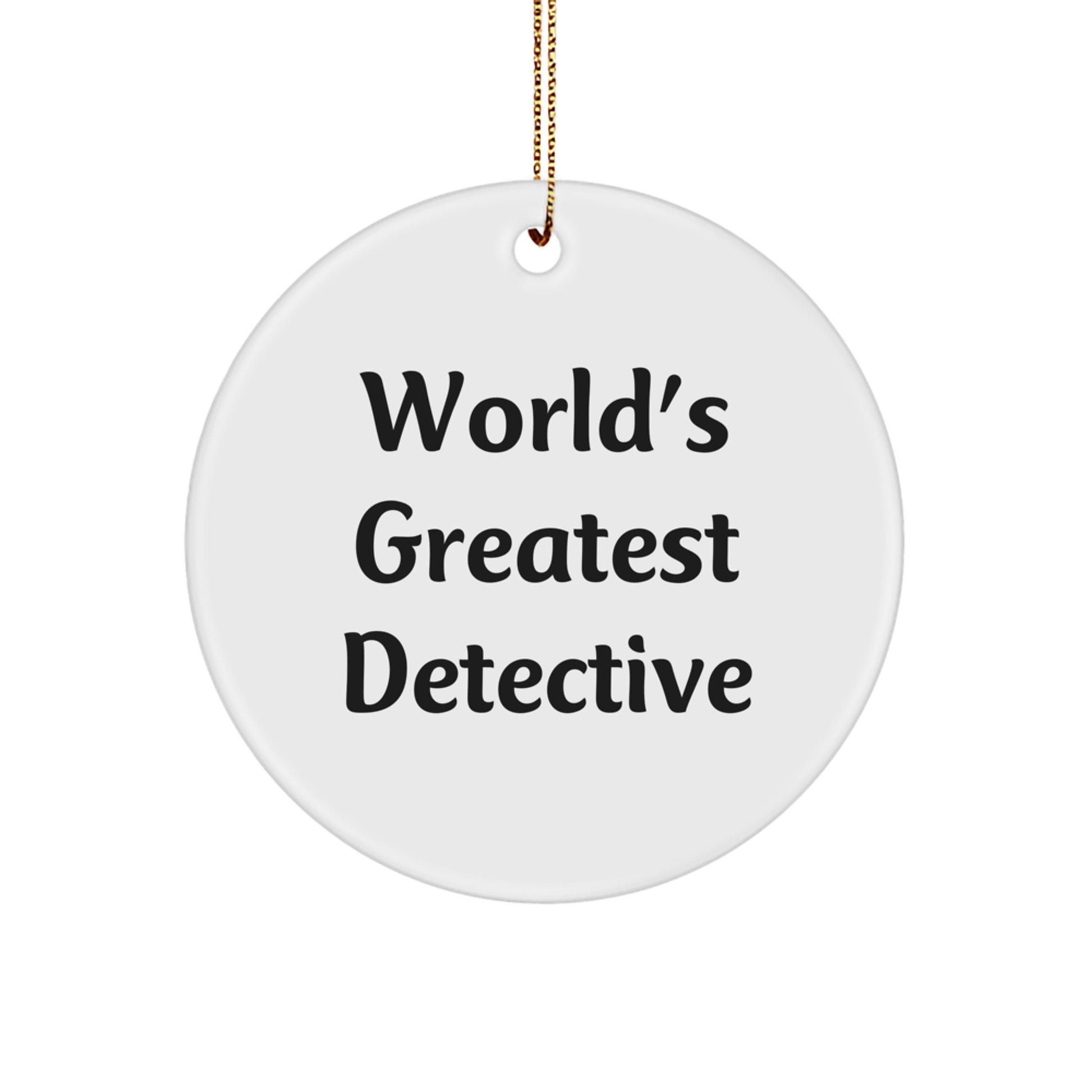 Funny World's Greatest Detective Circle Ornament Gifts for Men from Family for Christmas Unique Presents - Image 1