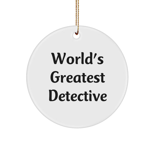 Funny World's Greatest Detective Circle Ornament Gifts for Men from Family for Christmas Unique Presents - Image 1