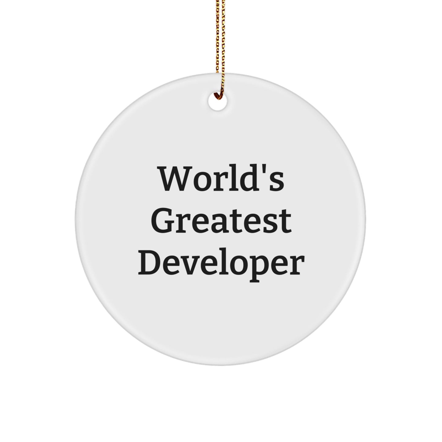 Funny Developer Circle Ornament, Gifts for Developers from Friends, World's Greatest Programmer - Image 1