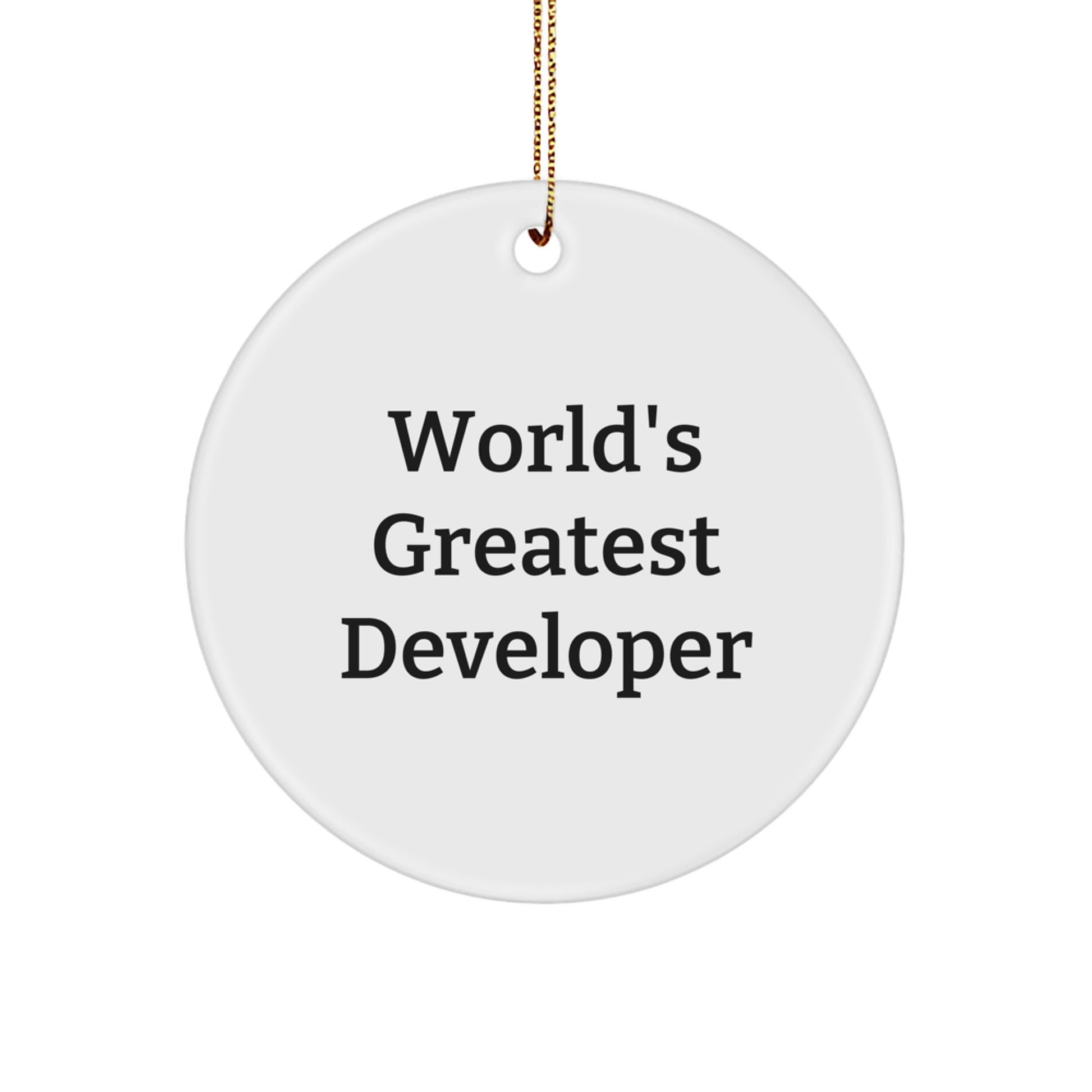 Funny Developer Circle Ornament, Gifts for Developers from Friends, World's Greatest Programmer - Image 1