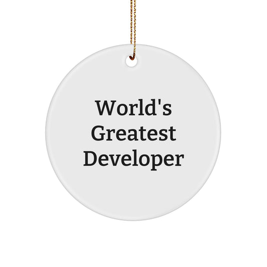 Funny Developer Circle Ornament, Gifts for Developers from Friends, World's Greatest Programmer - Image 1