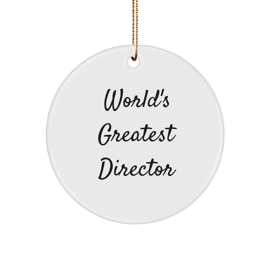 World's Greatest Director Funny Quote Circle Ornament Gifts from Men for Christmas Unique Gifts - Image 1