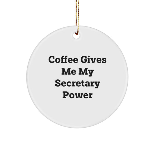 Funny Secretary Quotes Circle Ornaments, Gifts from Family for Secretary, Christmas Unique Ornaments for Secretary's Desk - Image 1
