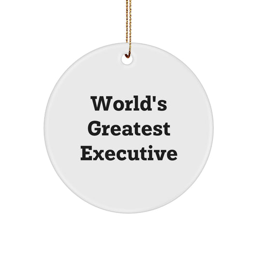 Funny Executive Gifts from Friends - World's Greatest Circle Ornament for Christmas Unique Gifts for Executive - Image 1
