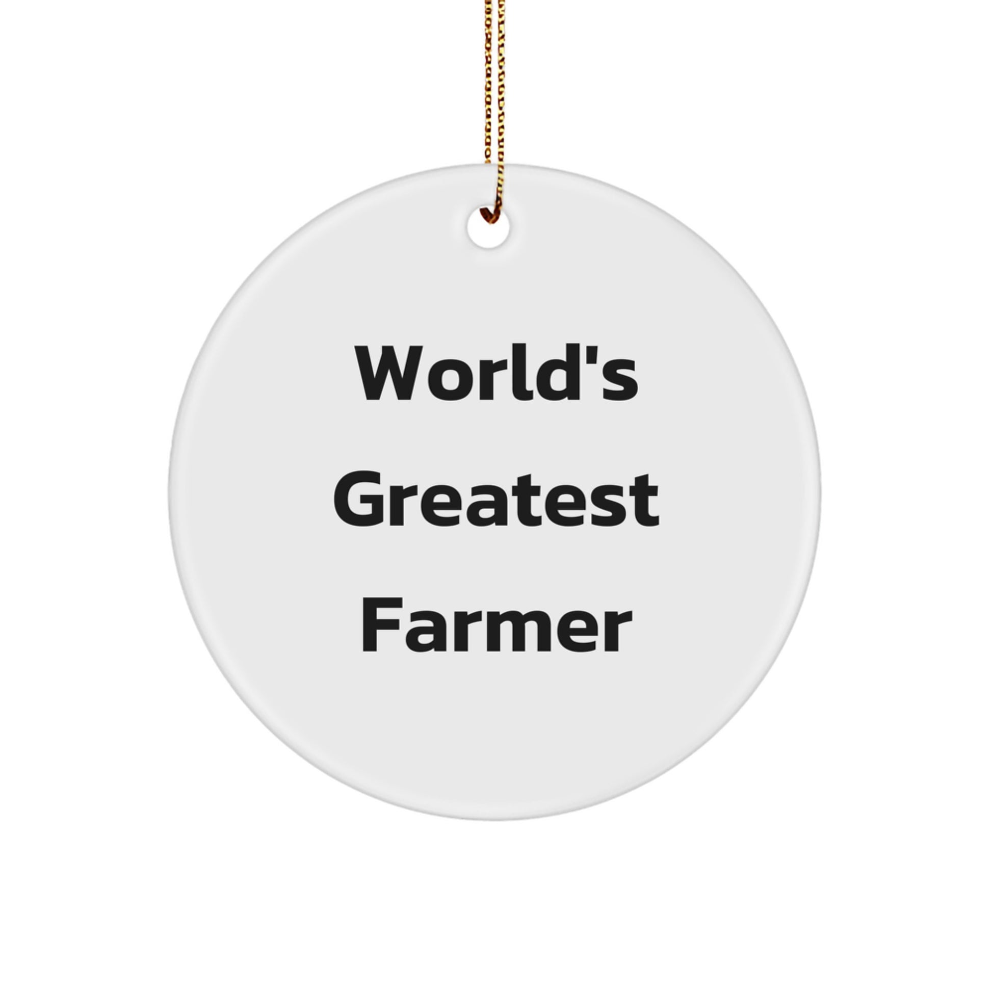 Funny World's Greatest Farmer Gifts for Farmers Men Christmas Unique Circle Ornament - Image 1
