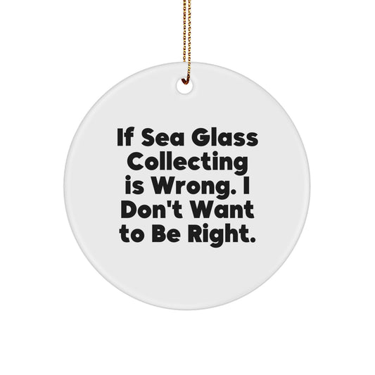 Sea Glass Collecting Gifts from Friends - Inspirational Circle Ornament 'If Sea Glass Collecting Is Wrong...' - Image 1