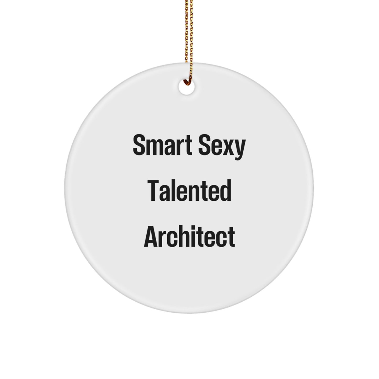 Smart Sexy Talented Architect Christmas Circle Ornament Gifts from Friends to Family, Inspirational Architect Decorations for Home Office - Image 1