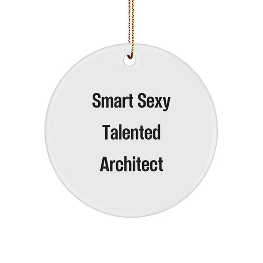 Smart Sexy Talented Architect Christmas Circle Ornament Gifts from Friends to Family, Inspirational Architect Decorations for Home Office - Image 1