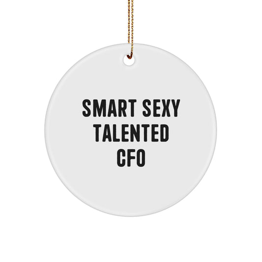 Smart Sexy Talented Cfo Christmas Unique Gifts for CFO with Funny Quote Circle Ornament Gifts from Friends to CFO - Image 1