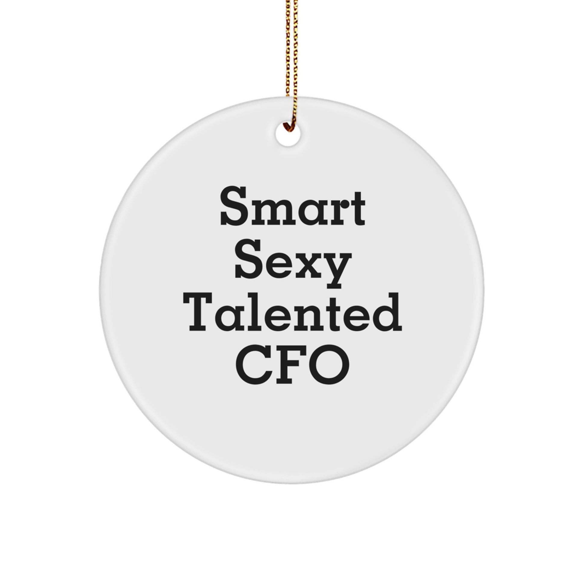 Funny CFO Gifts from Friends - Smart Sexy Talented CFO Circle Ornament, Christmas Unique Gifts for CFO - Image 1