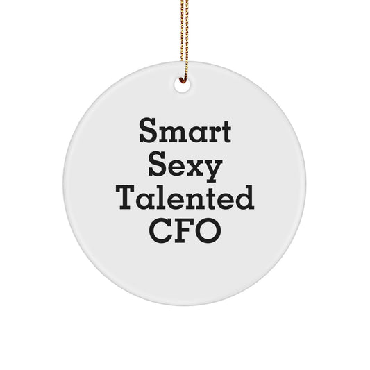 Funny CFO Gifts from Friends - Smart Sexy Talented CFO Circle Ornament, Christmas Unique Gifts for CFO - Image 1