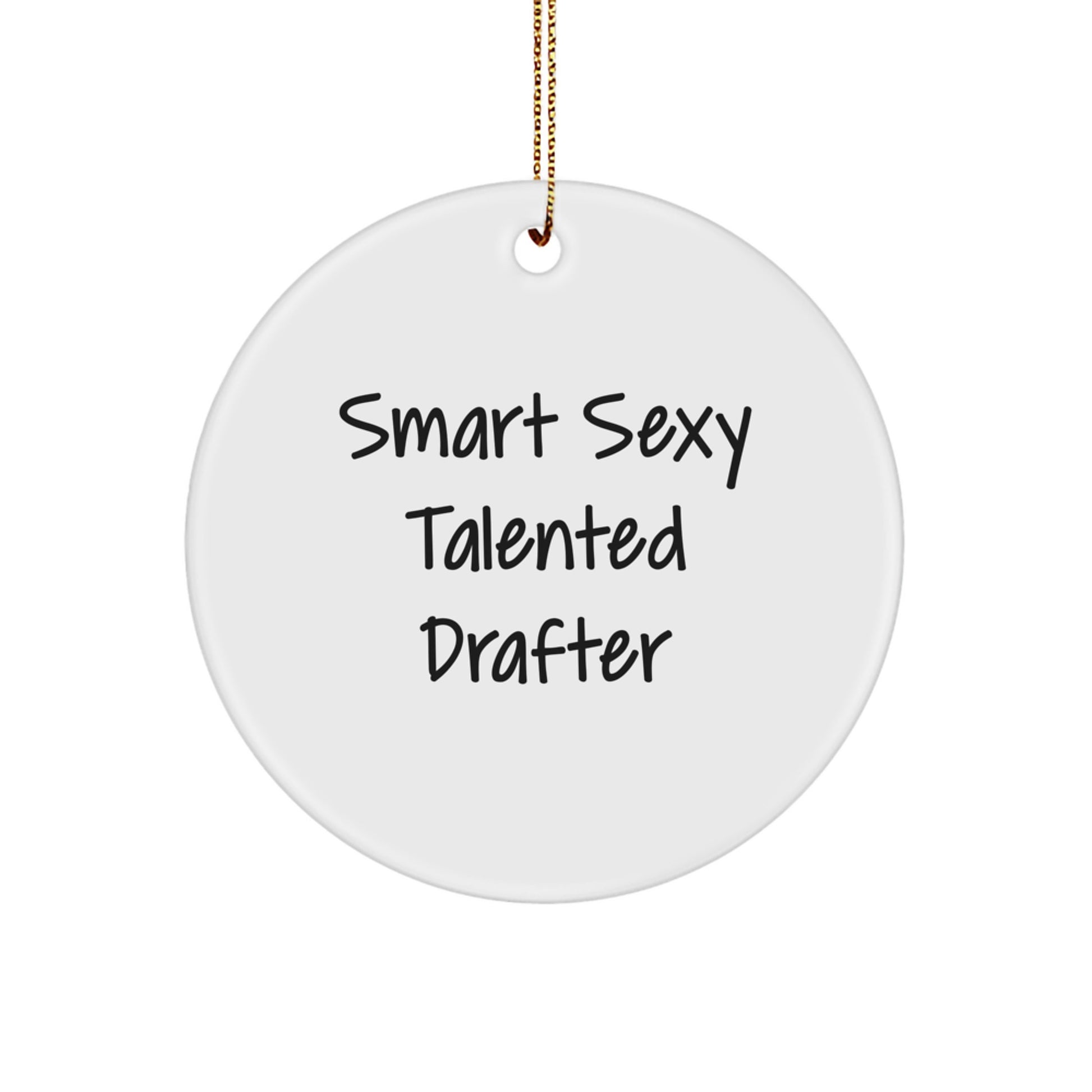 Funny Drafter Gifts from Family and Friends for Smart Sexy Talented Drafters Christmas Unique Ornaments Circle Decorative - Image 1