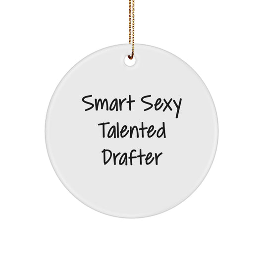 Funny Drafter Gifts from Family and Friends for Smart Sexy Talented Drafters Christmas Unique Ornaments Circle Decorative - Image 1