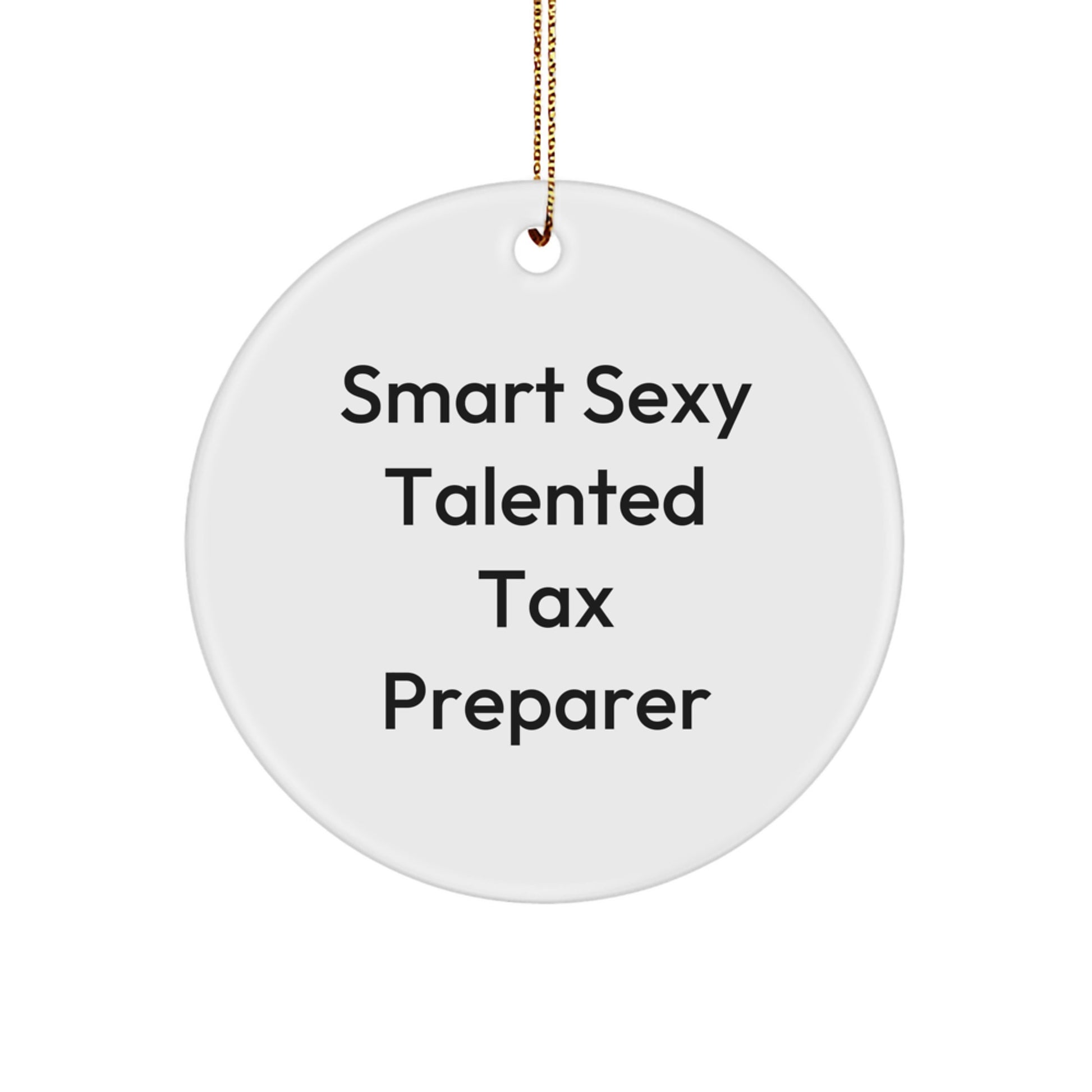 Funny Smart Sexy Talented Tax Preparer Gifts for Christmas - Circle Ornament from Friends and Family - Image 1