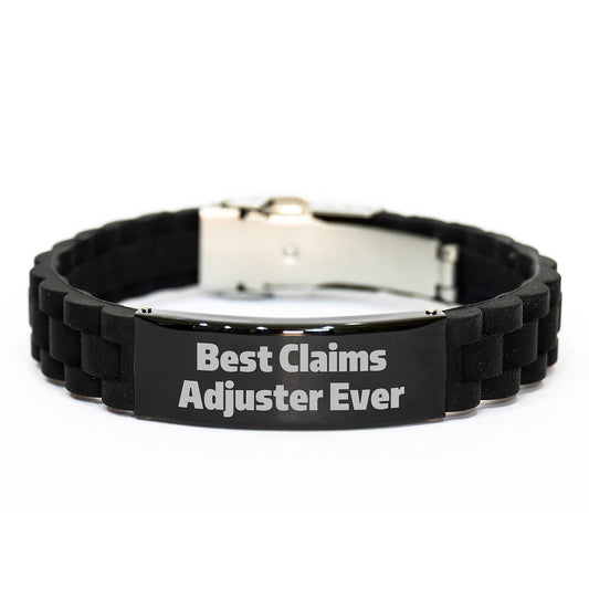 Funny Claims Adjuster Gifts from Men - Best Claims Adjuster Ever Glide lock Clasp Bracelet for Christmas Unique Presents - Image 1