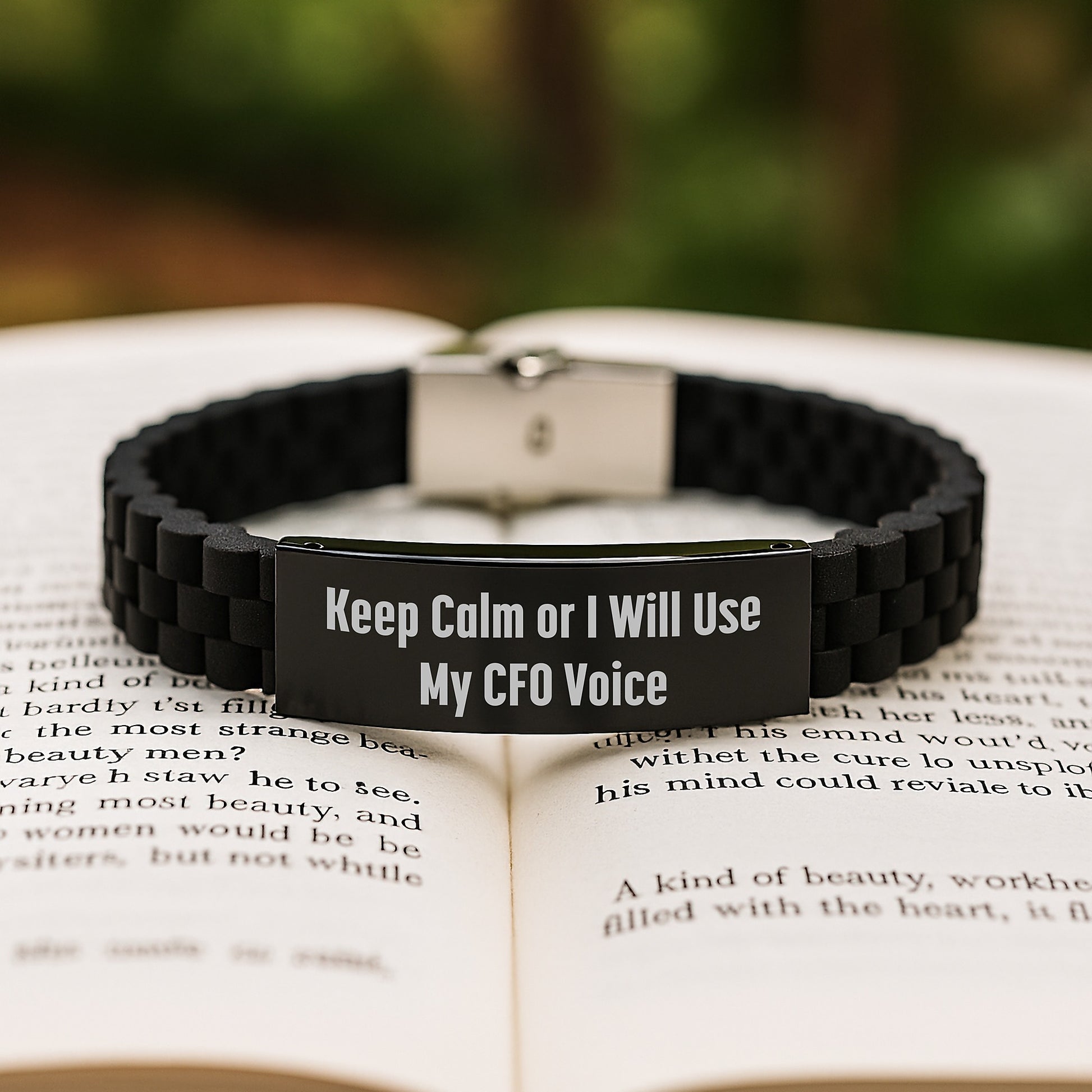 Funny CFO Gifts, Glide lock Clasp Bracelet for Men, Keep Calm or I Will Use My CFO Voice, Father's Day Unique Gifts from Friends - Image 2