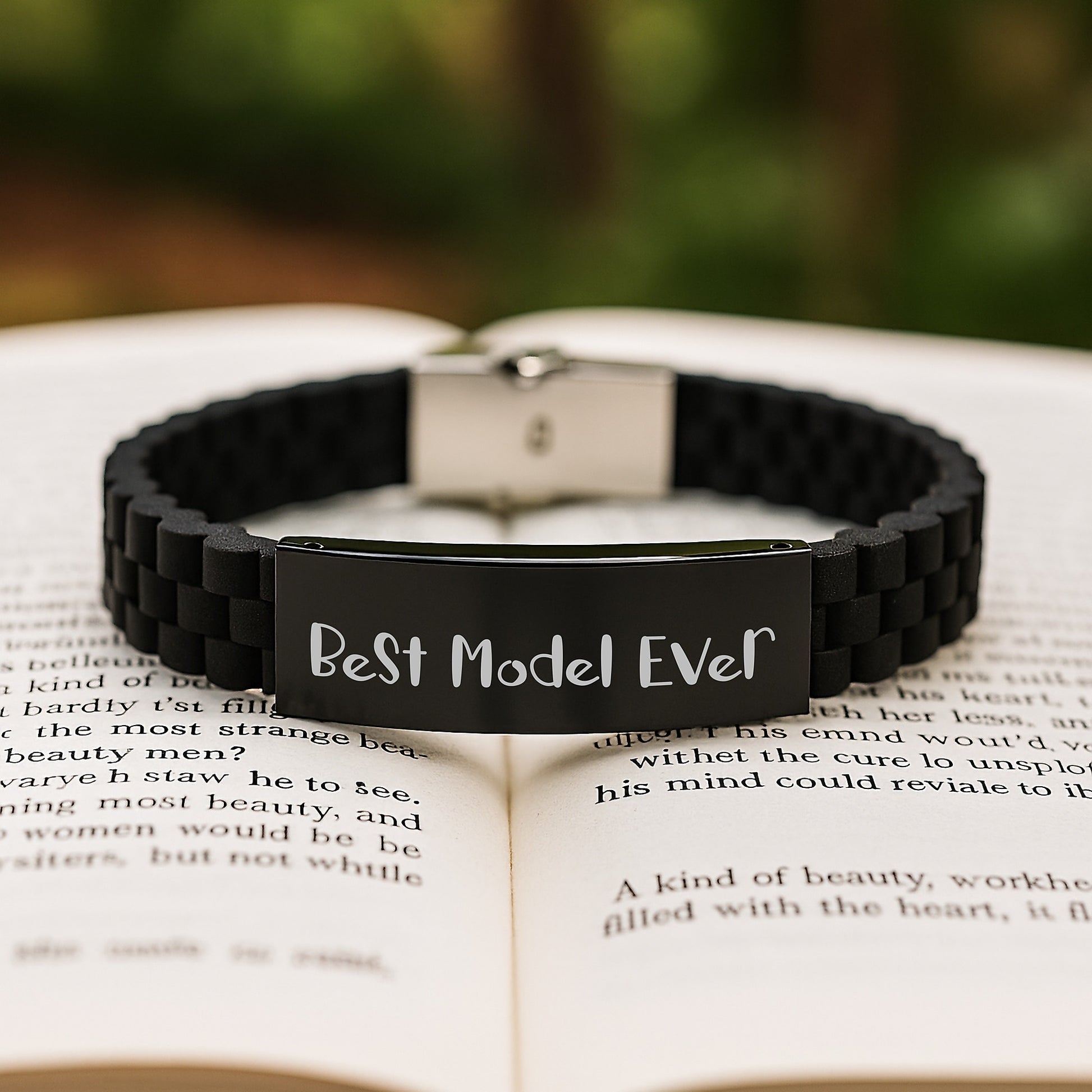 Funny Model Gifts, Best Model Ever Birthday Unique Gifts, Gift for Model Lover Glide lock Clasp Bracelet - Image 2