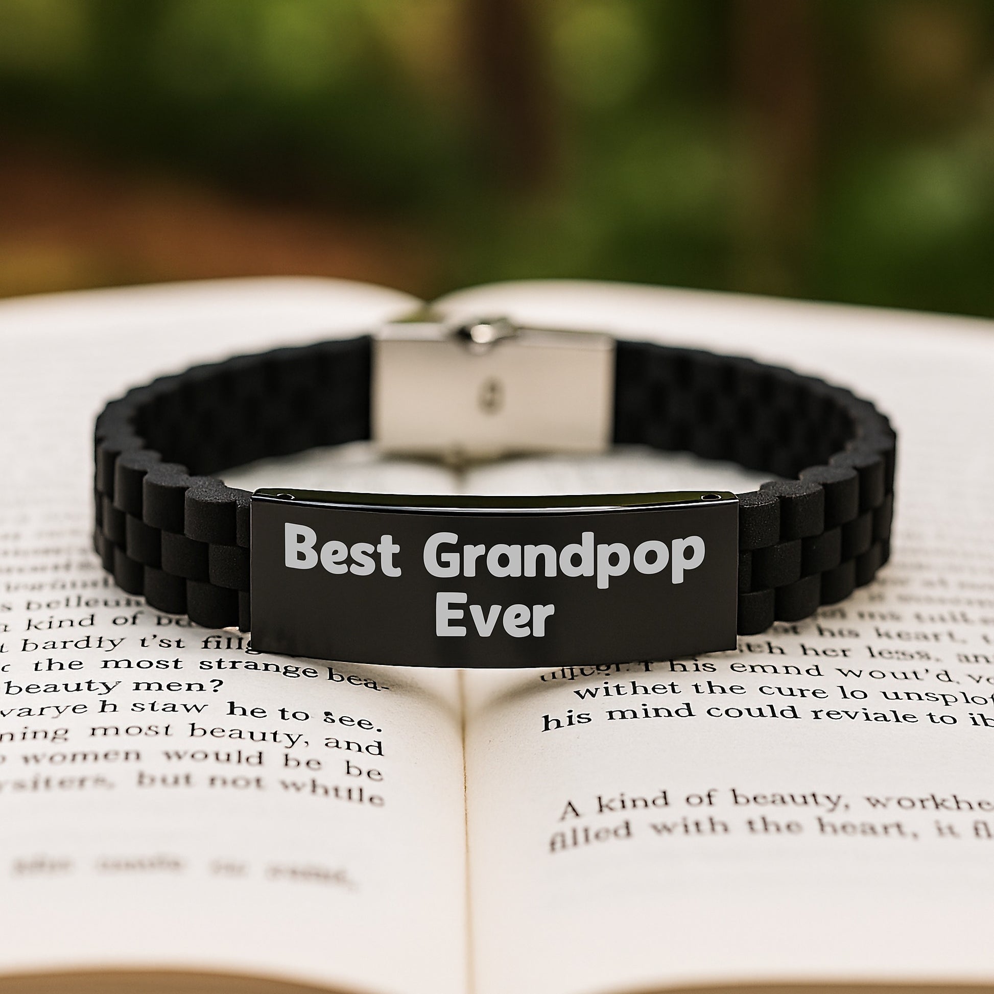 Funny Grandpop Gifts from Men, Best 'Best Grandpop Ever' Glide lock Clasp Bracelet for Grandpop, Christmas Unique Presents - Image 2
