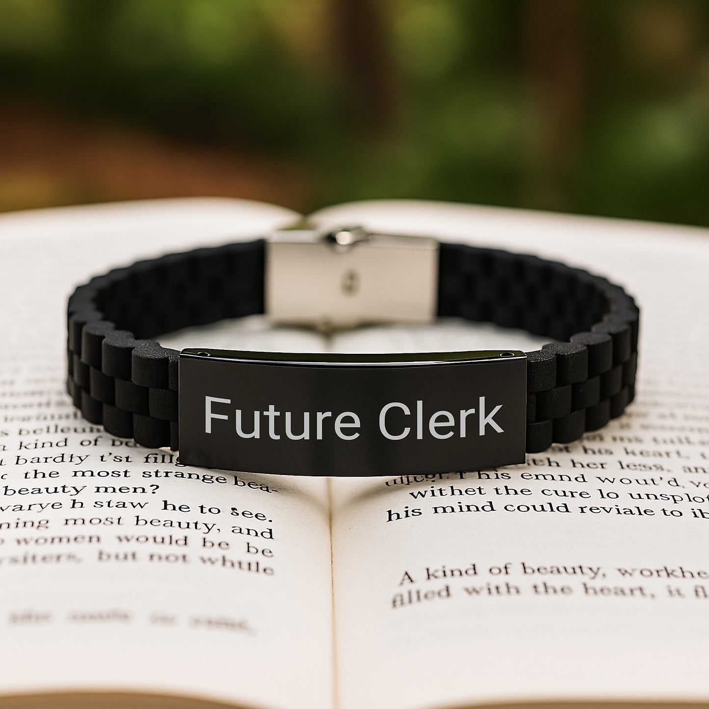 Funny Clerk Gift Ideas for Christmas Unique Gifts from Friends to Future Clerks with Glide lock Clasp Bracelet - Image 2