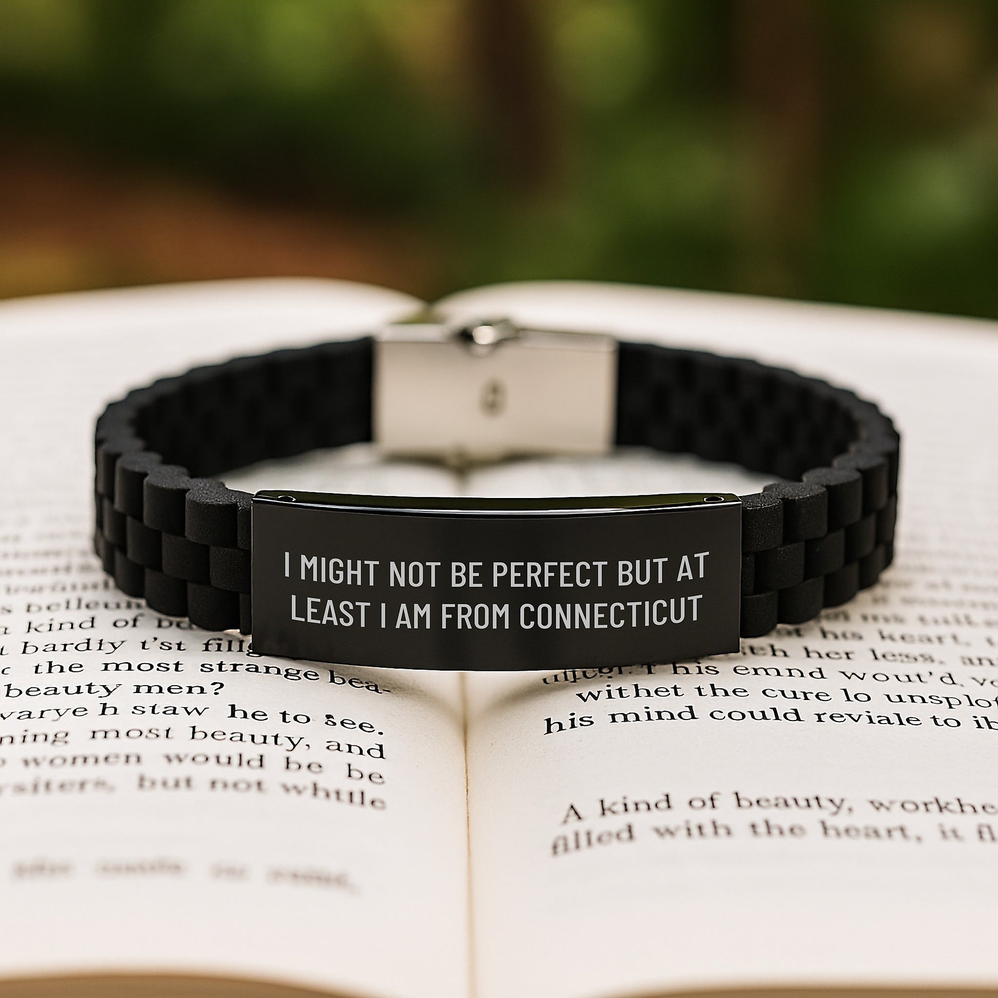 Connecticut Proud Glide lock Clasp Bracelet, Funny Gifts for Friends from Connecticut, Inspirational Quote, Adjustable and Packaged in Premium Bag, Unique Graduation Gifts for Him and Her - Image 2