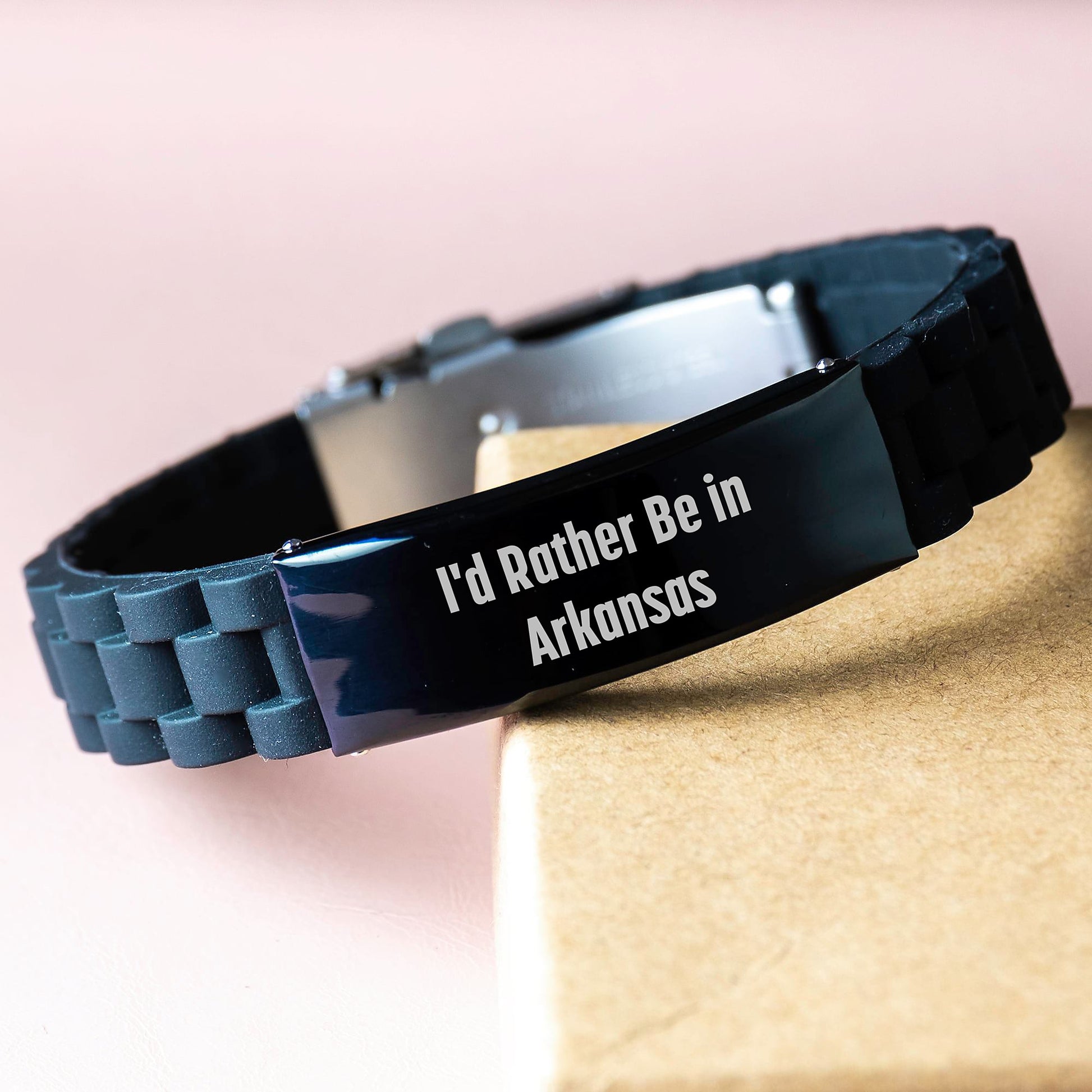 Funny Arkansas Gifts from Friends - 'I'd Rather Be In Arkansas' Glide lock Clasp Birthday Present for Men or Women - Image 3