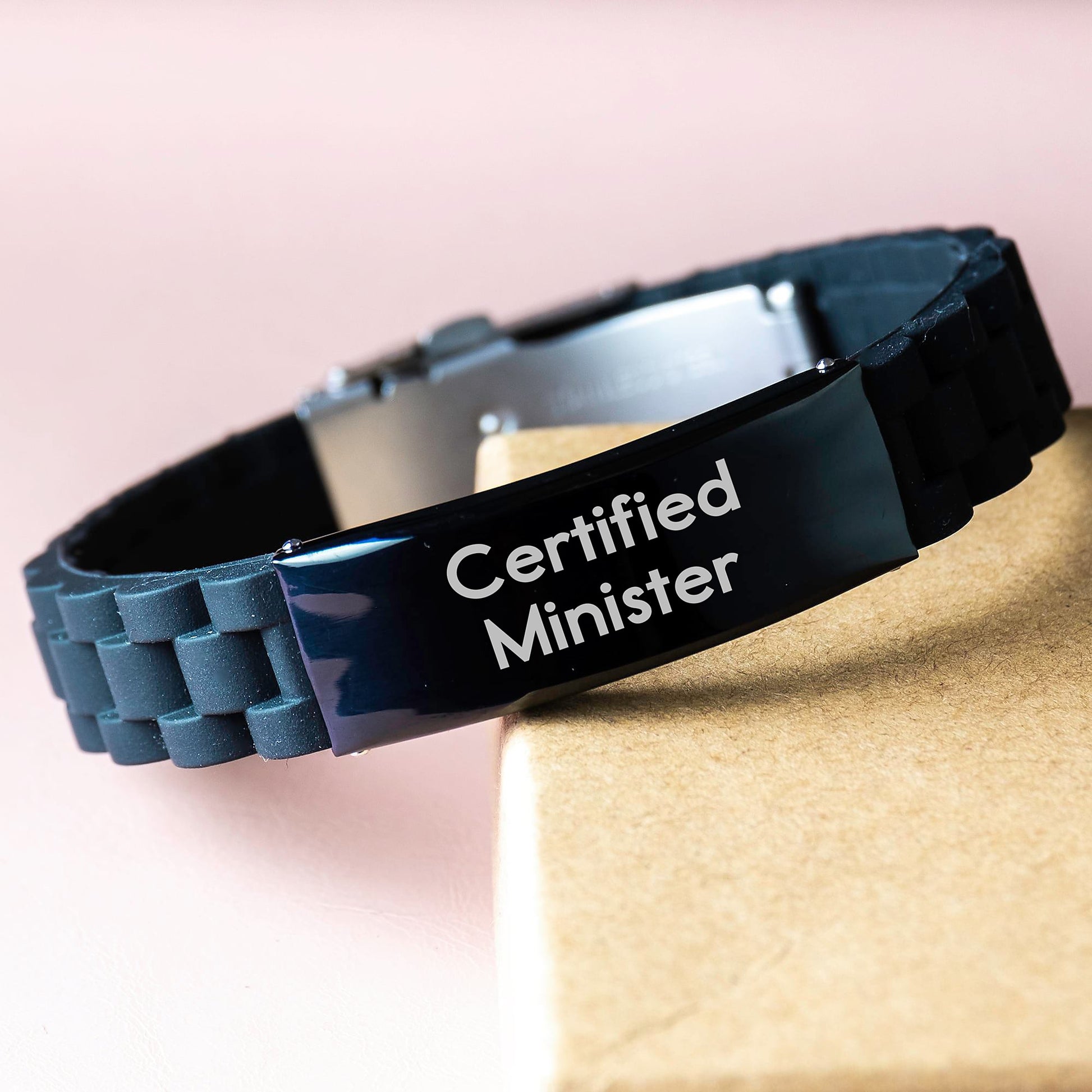 Funny Quote Certified Minister Gifts from Men for Graduation Unique Minister Glide lock Clasp Bracelet - Image 3