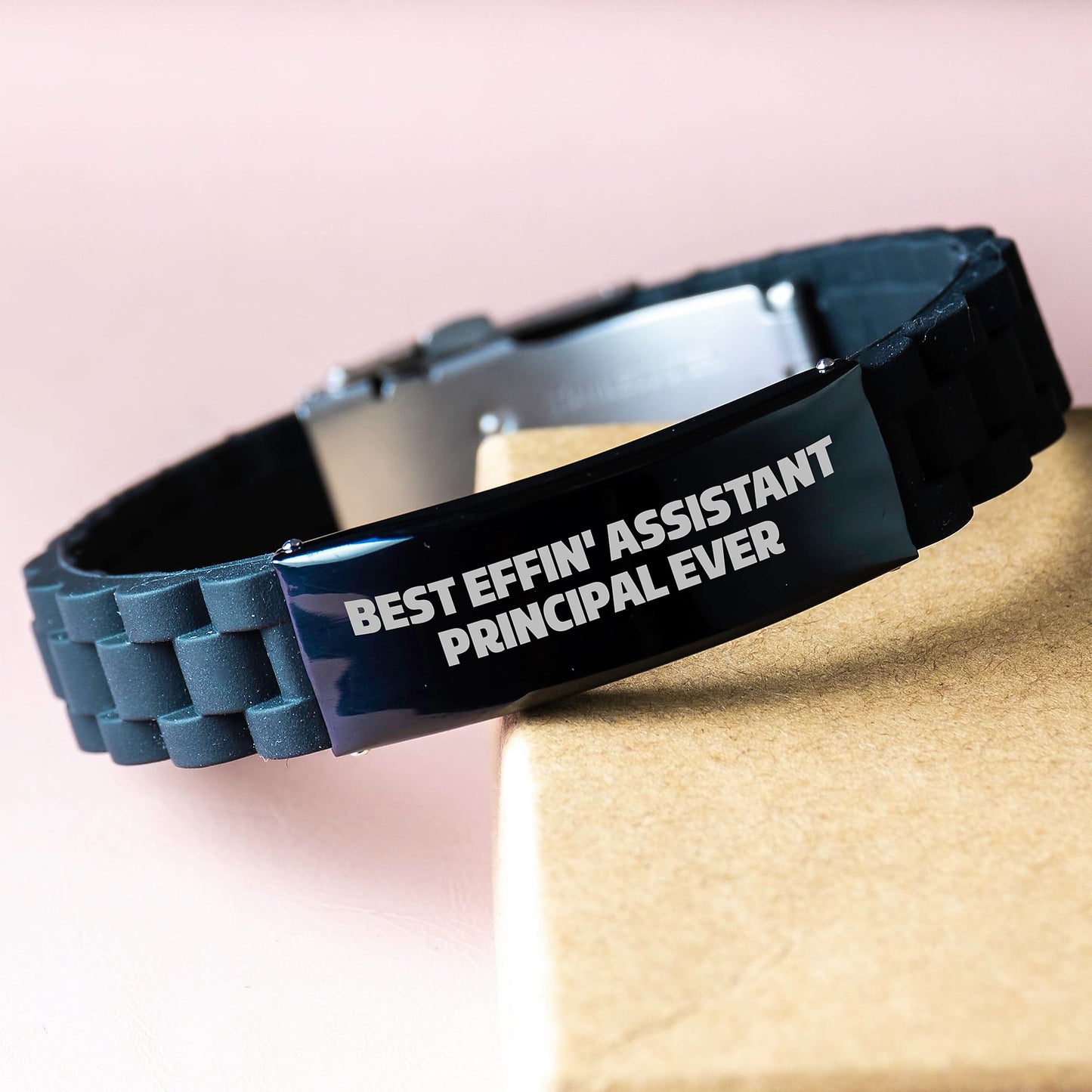 Funny Assistant Principal Gifts from Friends Best Effin' Ever Valentine's Unique Glide lock Clasp Bracelet for Assistant Principals Men Women - Image 3