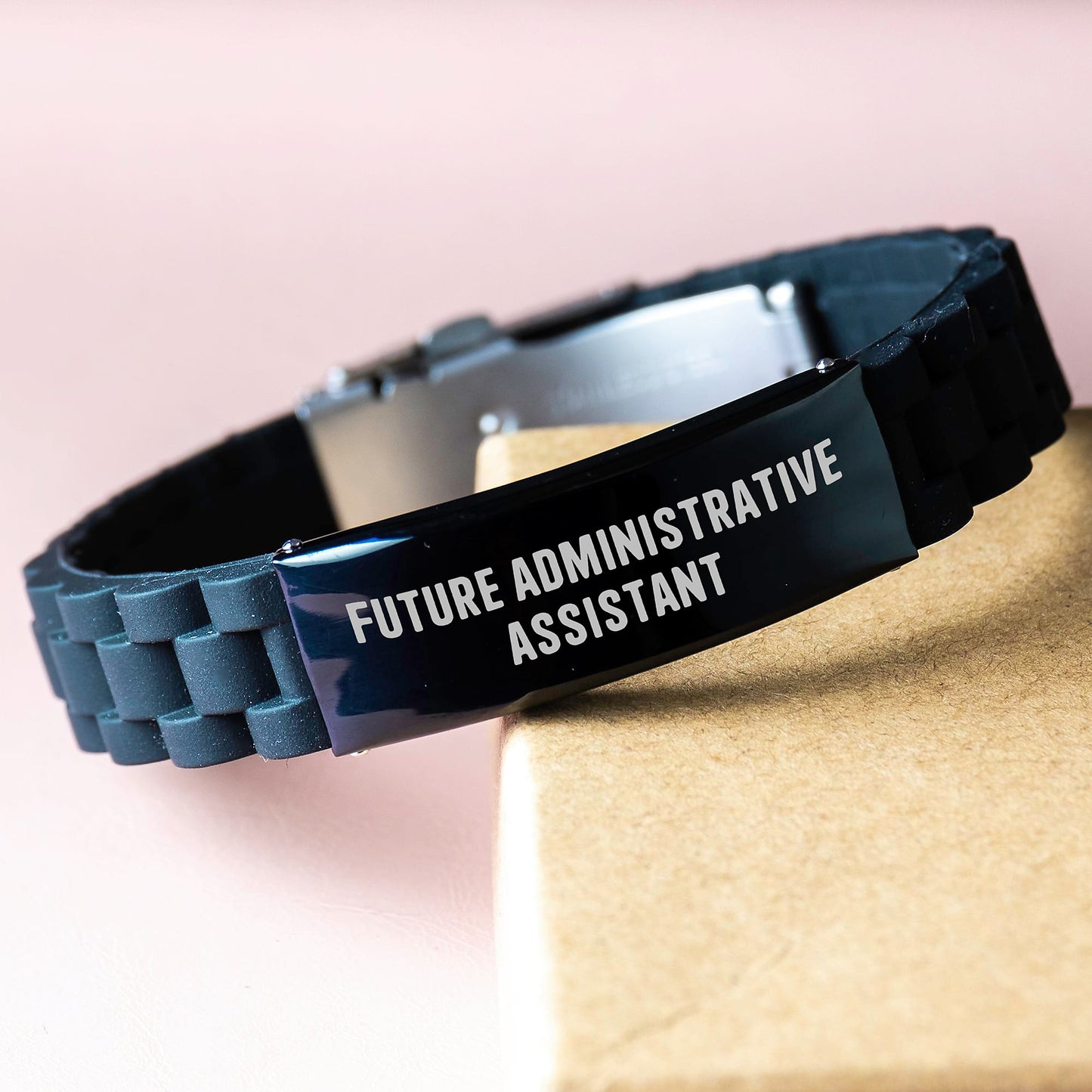 Funny Future Administrative Assistant Gifts from Mom, Christmas Unique Gifts for Administrative Assistant, Glide lock Clasp Bracelet for Women - Inspirational Quote - Image 3