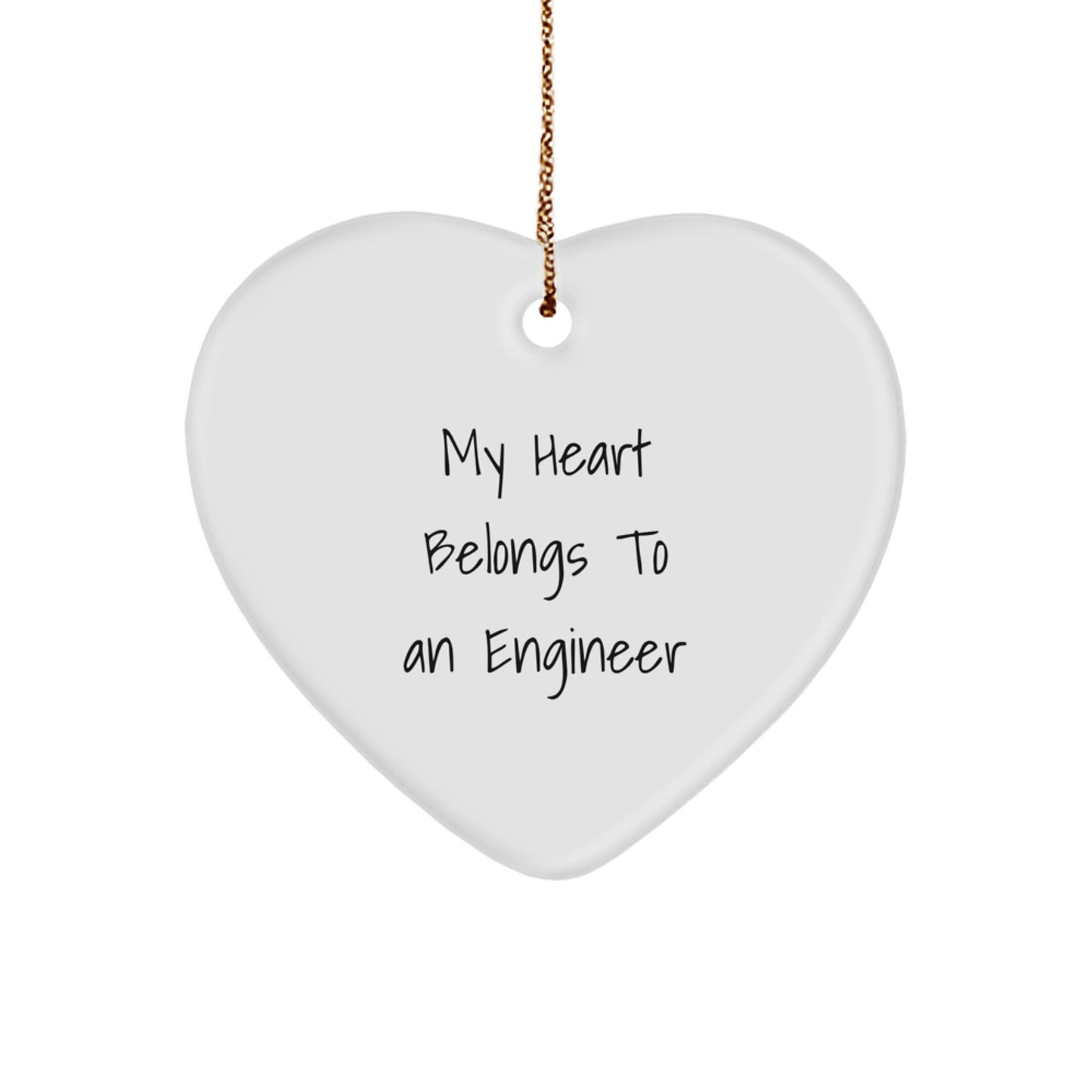 Funny Engineer Gifts from Men for Sweetheart - My Heart Belongs To An Engineer Heart Ornament for Christmas Unique Gifts - Image 1