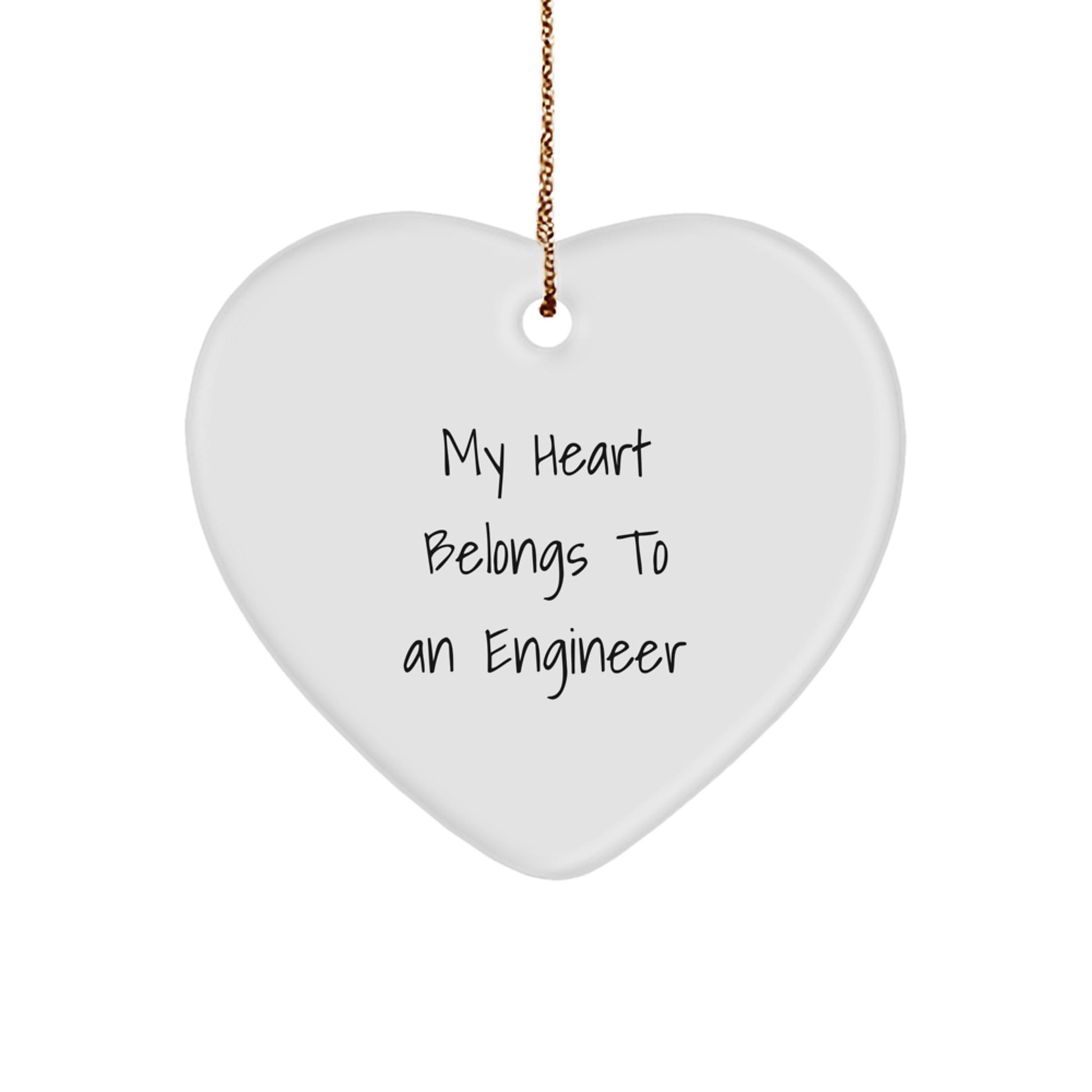 Funny Engineer Gifts from Men for Sweetheart - My Heart Belongs To An Engineer Heart Ornament for Christmas Unique Gifts - Image 1