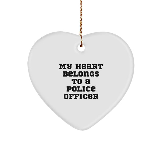 Police Officer Heart Ornament Gifts from Friends and Family for Christmas Unique Presents - Image 1