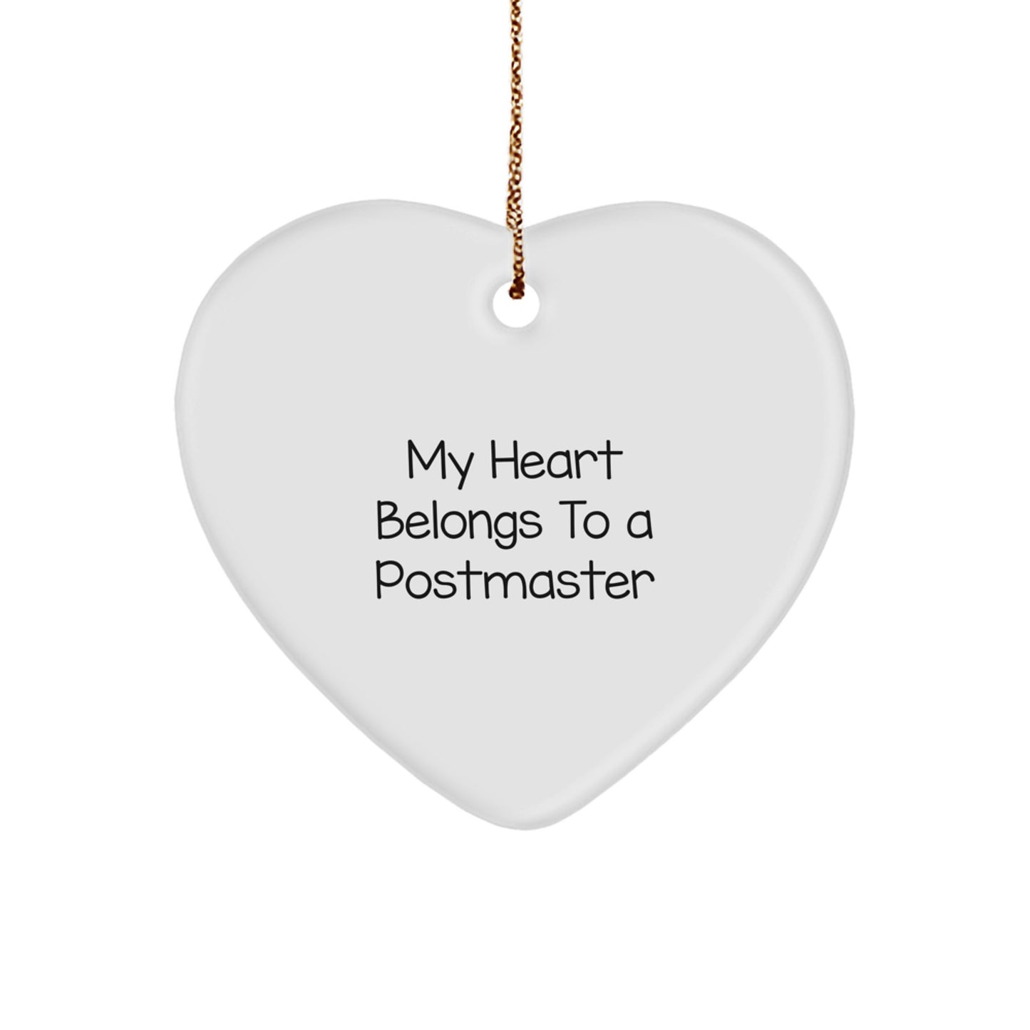 Funny Heart Ornament Gifts from Friends for Postmaster My Heart Belongs To A Postmaster Christmas Unique Gifts - Image 1