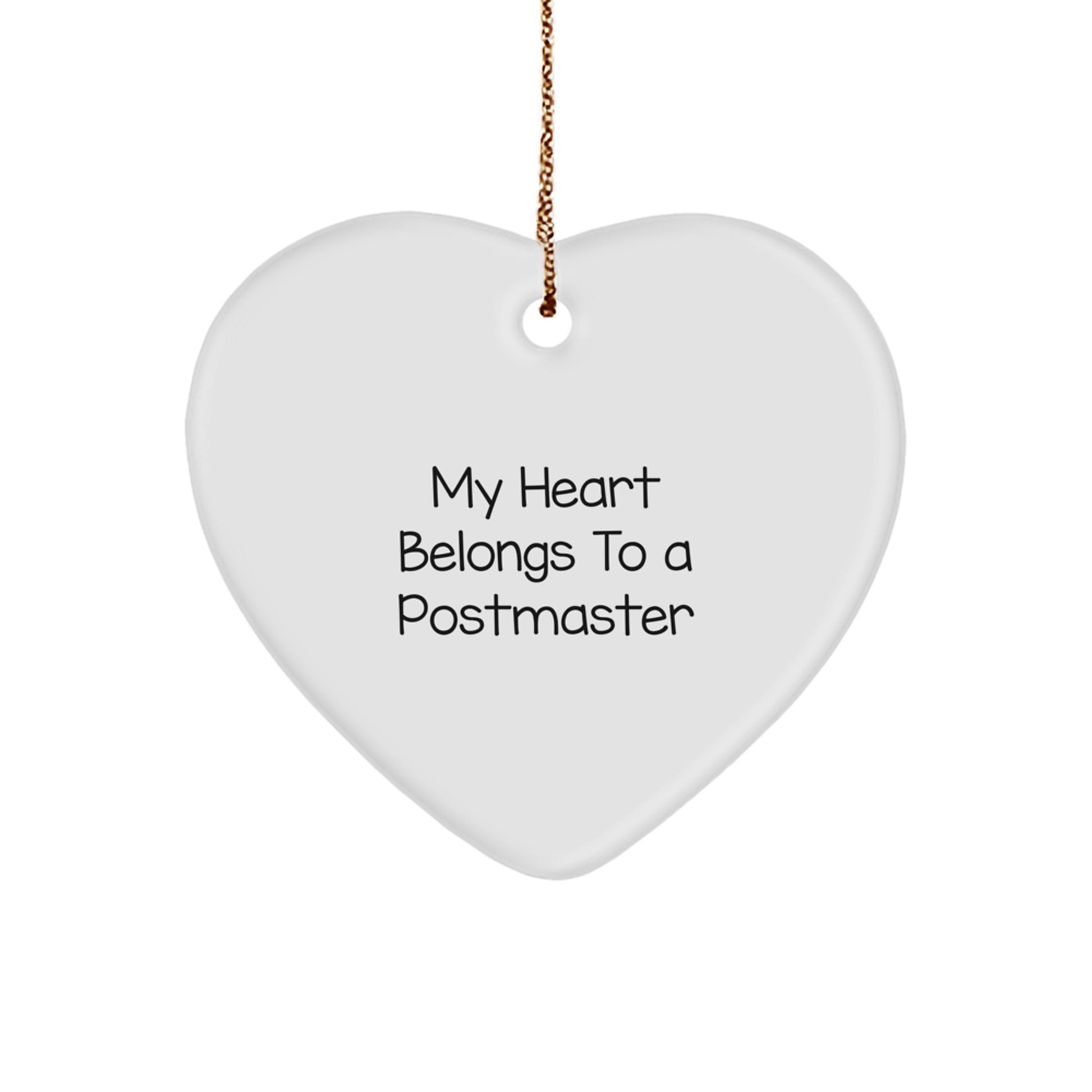 Funny Heart Ornament Gifts from Friends for Postmaster My Heart Belongs To A Postmaster Christmas Unique Gifts - Image 1