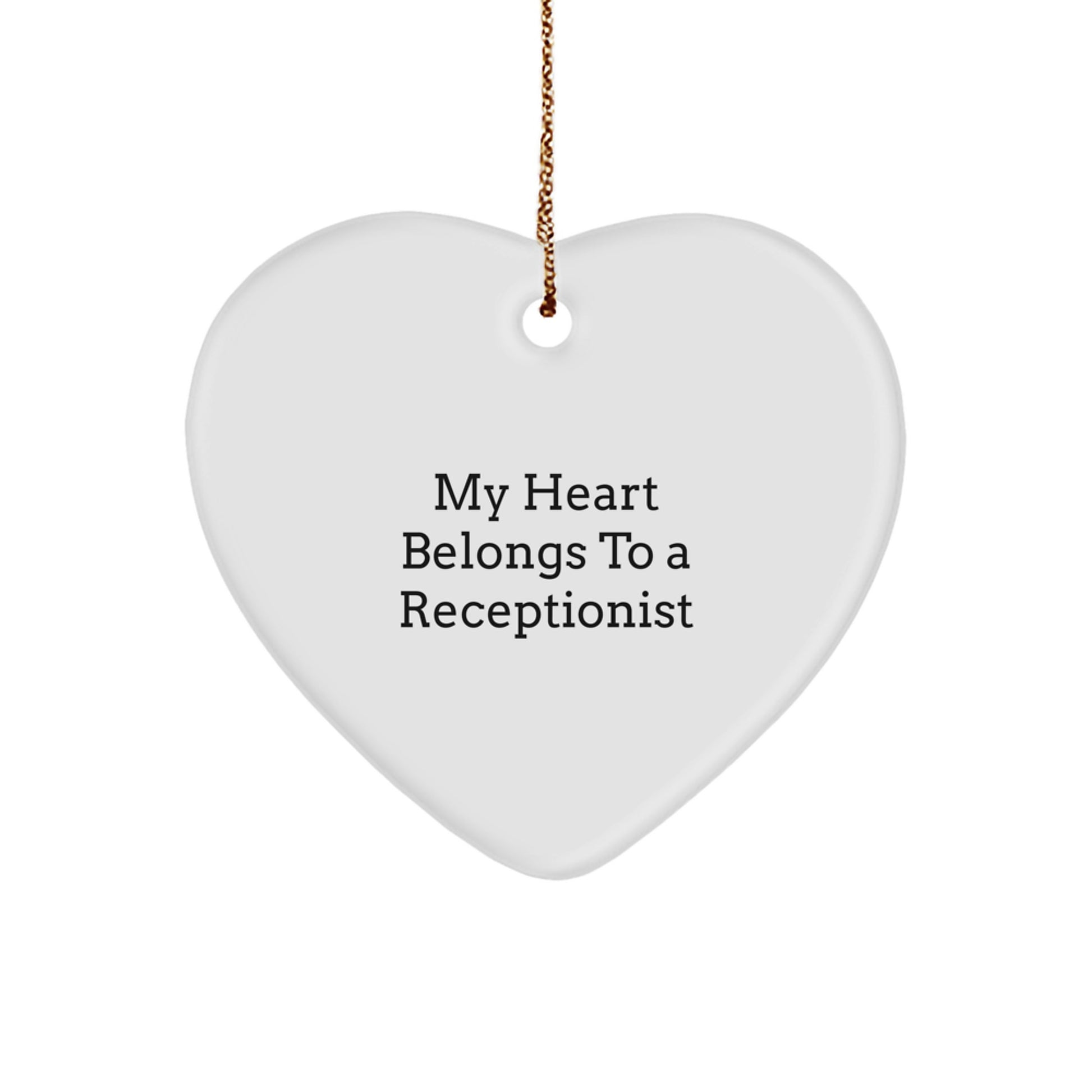 Funny Receptionist Gifts from Friends, Heart Ornament for Receptionist, Christmas Unique Gifts - Image 1