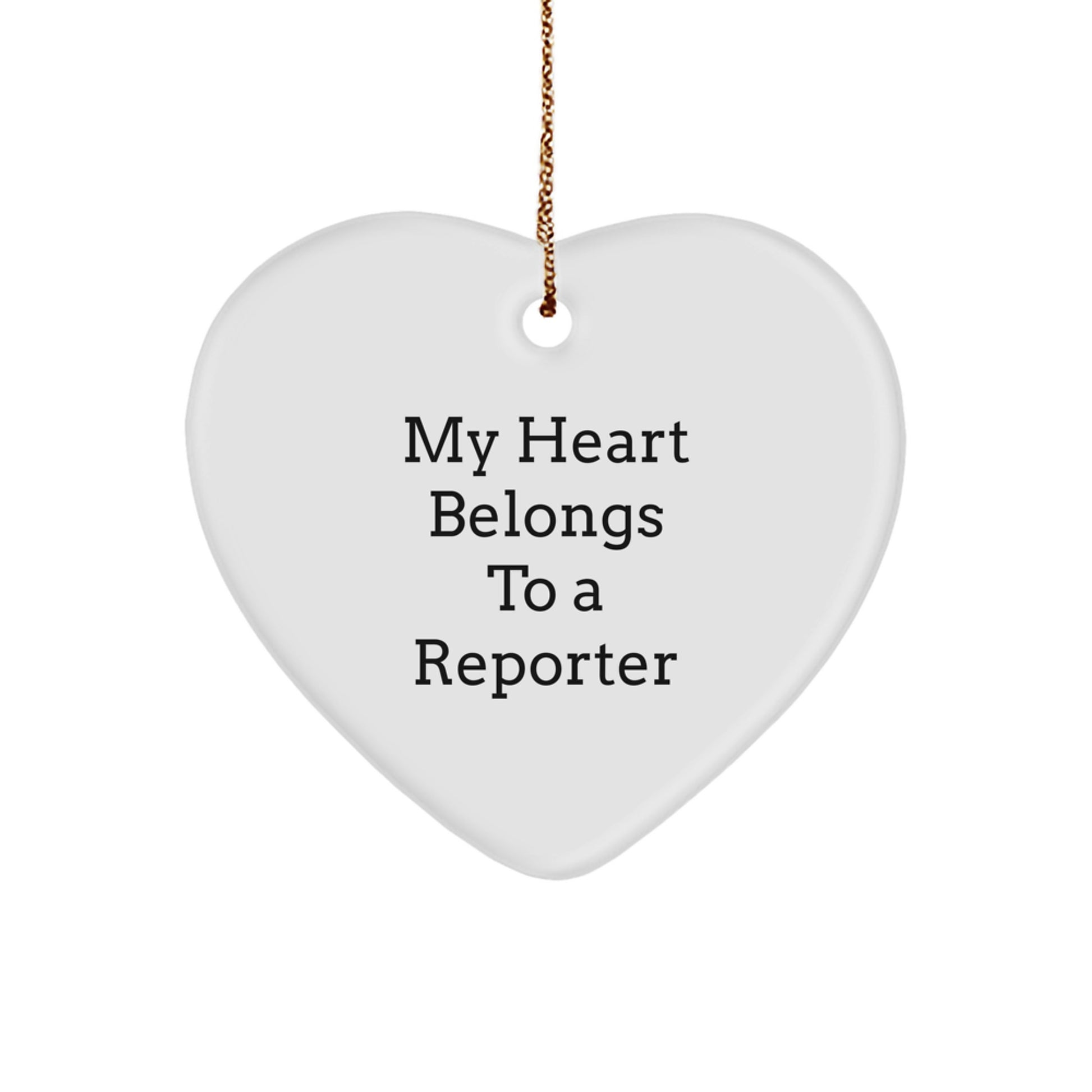 Funny Reporter Heart Ornaments Gifts from Friends for Christmas Unique - Image 1