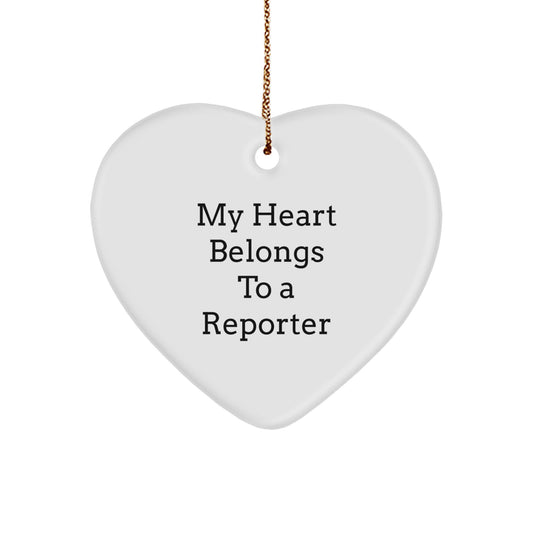 Funny Reporter Heart Ornaments Gifts from Friends for Christmas Unique - Image 1